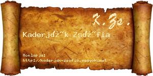 Kaderják Zsófia névjegykártya