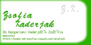 zsofia kaderjak business card